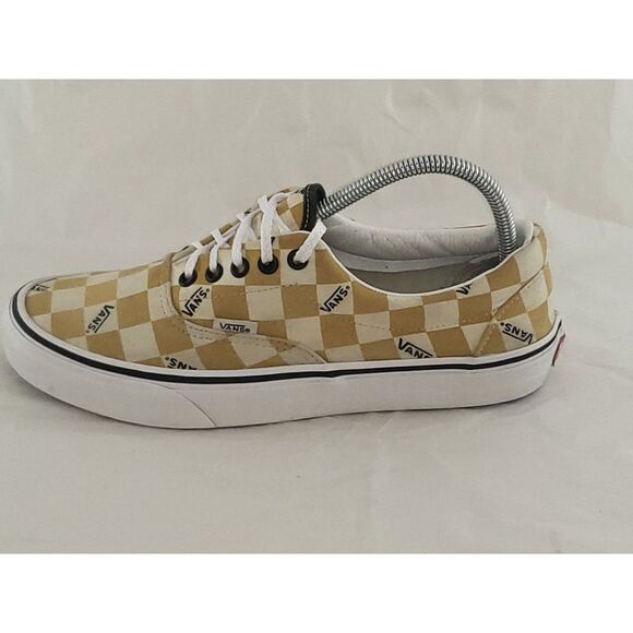 Vans Authentic Checkerboard Gold Lace Up Sz 8‎ Men 9.5 Women - Picture 1 of 8
